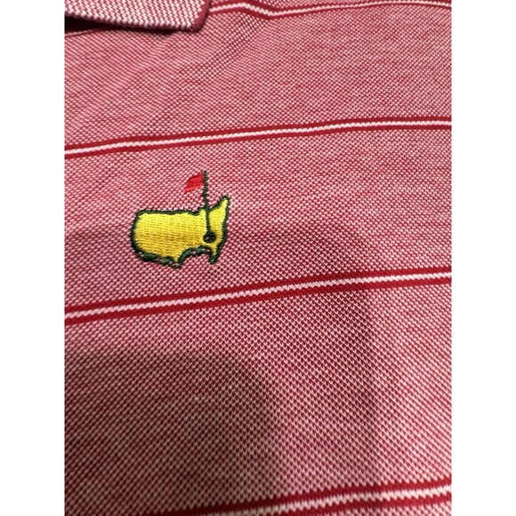 Masters Collection Polo Shirt L Red Striped Embroidered Golf Shirt St Augustine - Picture 3 of 13